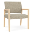 Lesro Brooklyn Waiting Reception Wide Guest Chair Wood Frame in Beige