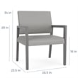 Lesro Brooklyn Waiting Reception Wide Guest Chair Wood Frame in Blue