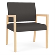 Lesro Brooklyn Waiting Reception Wide Guest Chair Wood Frame in Gray