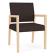 Lesro Brooklyn Waiting Reception Guest Chair Wood Frame in Brown
