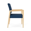 Lesro Brooklyn Waiting Reception Guest Chair Wood Frame in Blue