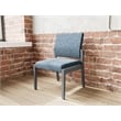 Lesro Brooklyn Waiting Reception Armless Guest Chair Wood Frame in Blue