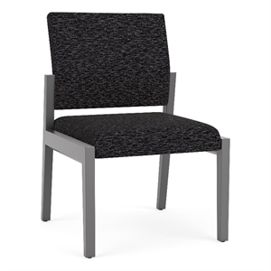 Lesro Brooklyn Waiting Reception Armless Guest Chair Wood Frame in Black