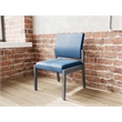 Lesro Brooklyn Waiting Reception Armless Guest Chair Wood Frame in Blue