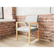 Lesro Brooklyn Waiting Reception Guest Chair Wood Frame in Gray