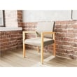 Lesro Brooklyn Waiting Reception Guest Chair Wood Frame in Brown