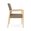 Lesro Brooklyn Waiting Reception Guest Chair Wood Frame in Brown