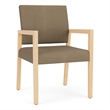 Lesro Brooklyn Waiting Reception Guest Chair Wood Frame in Brown