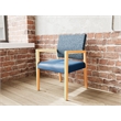 Lesro Brooklyn Waiting Reception Guest Chair Wood Frame in Blue