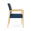 Lesro Brooklyn Waiting Reception Guest Chair Wood Frame in Blue