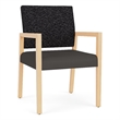 Lesro Brooklyn Waiting Reception Guest Chair Wood Frame in Gray