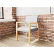 Lesro Brooklyn Waiting Reception Guest Chair Wood Frame in Gray