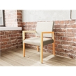 Lesro Brooklyn Waiting Reception Guest Chair Wood Frame in Brown