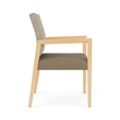 Lesro Brooklyn Waiting Reception Guest Chair Wood Frame in Brown