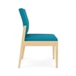 Lesro Brooklyn Waiting Reception Armless Guest Chair Wood Frame in Teal