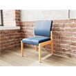 Lesro Brooklyn Waiting Reception Armless Guest Chair Wood Frame in Blue