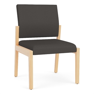 Lesro Brooklyn Waiting Reception Armless Guest Chair Wood Frame in Gray
