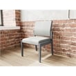 Lesro Brooklyn Waiting Reception Armless Guest Chair Wood Frame in Gray