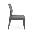 Lesro Brooklyn Waiting Reception Armless Guest Chair Wood Frame in Gray