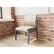 Lesro Brooklyn Waiting Reception Armless Guest Chair Wood Frame in Brown