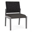 Lesro Brooklyn Waiting Reception Armless Guest Chair Wood Frame in Gray