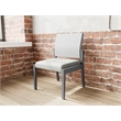 Lesro Brooklyn Waiting Reception Armless Guest Chair Wood Frame in Gray