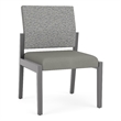 Lesro Brooklyn Waiting Reception Armless Guest Chair Wood Frame in Gray