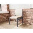 Lesro Brooklyn Waiting Reception Armless Guest Chair Wood Frame in Brown