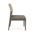 Lesro Brooklyn Waiting Reception Armless Guest Chair Wood Frame in Brown