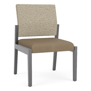 Lesro Brooklyn Waiting Reception Armless Guest Chair Wood Frame in Brown