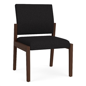Lesro Brooklyn Waiting Reception Armless Guest Chair Wood Frame in Black
