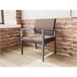 Lesro Brooklyn Waiting Reception Wide Guest Chair Wood Frame in Brown