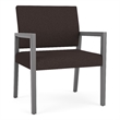 Lesro Brooklyn Waiting Reception Wide Guest Chair Wood Frame in Brown