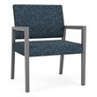 Lesro Brooklyn Waiting Reception Wide Guest Chair Wood Frame in Blue
