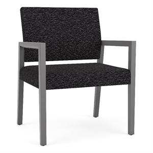 Lesro Brooklyn Waiting Reception Wide Guest Chair Wood Frame in Black