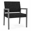 Lesro Brooklyn Waiting Reception Wide Guest Chair Wood Frame in Black