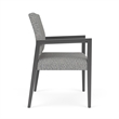 Lesro Brooklyn Waiting Reception Wide Guest Chair Wood Frame in Gray