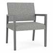 Lesro Brooklyn Waiting Reception Wide Guest Chair Wood Frame in Gray