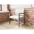 Lesro Brooklyn Waiting Reception Wide Guest Chair Wood Frame in Beige