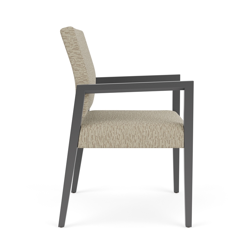 Lesro Brooklyn Waiting Reception Wide Guest Chair Wood Frame in Beige