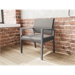 Lesro Brooklyn Waiting Reception Wide Guest Chair Wood Frame in Gray