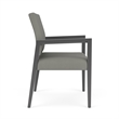 Lesro Brooklyn Waiting Reception Wide Guest Chair Wood Frame in Gray