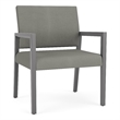 Lesro Brooklyn Waiting Reception Wide Guest Chair Wood Frame in Gray