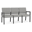 Lesro Brooklyn Waiting Reception 3 Seat Tandem Seating No Center Arms in Gray