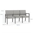 Lesro Brooklyn Waiting Reception 3 Seat Tandem Seating No Center Arms in Gray