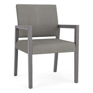 Lesro Brooklyn Waiting Reception Guest Chair Wood Frame in Gray