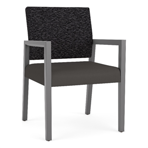 Lesro Brooklyn Waiting Reception Guest Chair Wood Frame in Gray