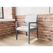Lesro Brooklyn Waiting Reception Guest Chair Wood Frame in Gray