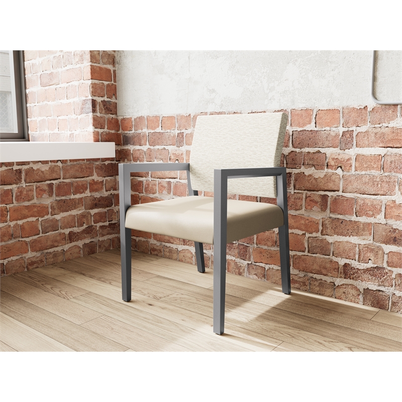 Lesro Brooklyn Waiting Reception Guest Chair Wood Frame in Brown