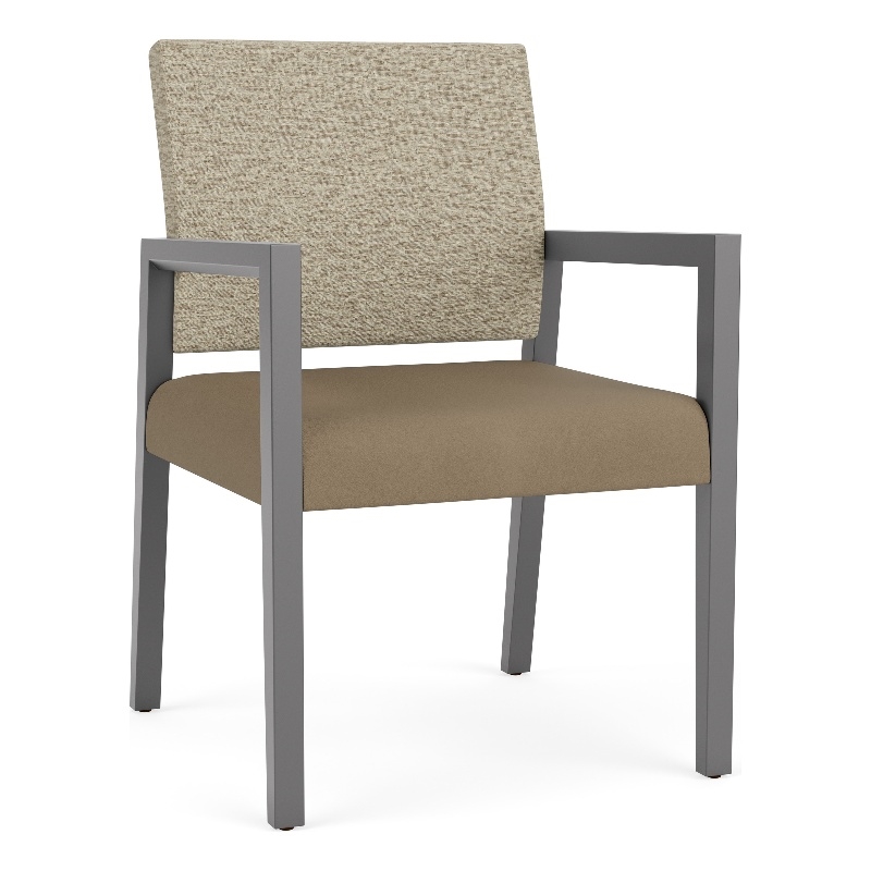 Lesro Brooklyn Waiting Reception Guest Chair Wood Frame in Brown